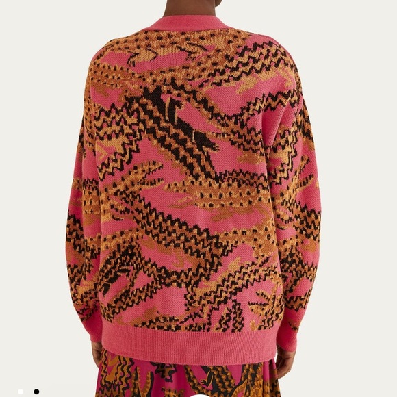 FARM Rio Pink Croco Pattern Cardigan - Picture 2 of 11